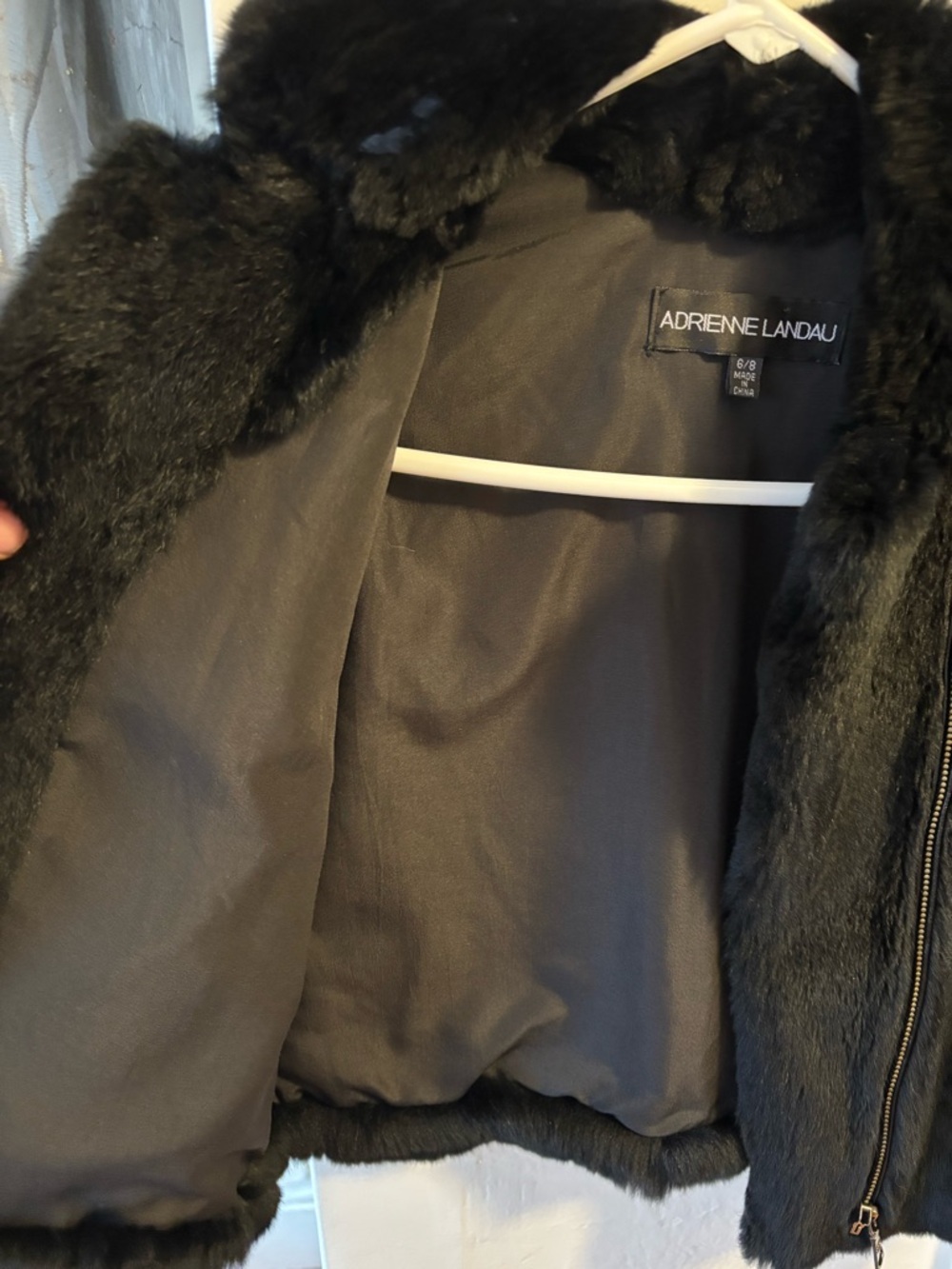 Adrienne Landau Black Rabbit Fur Coat for Kids - Picture 6 of 7